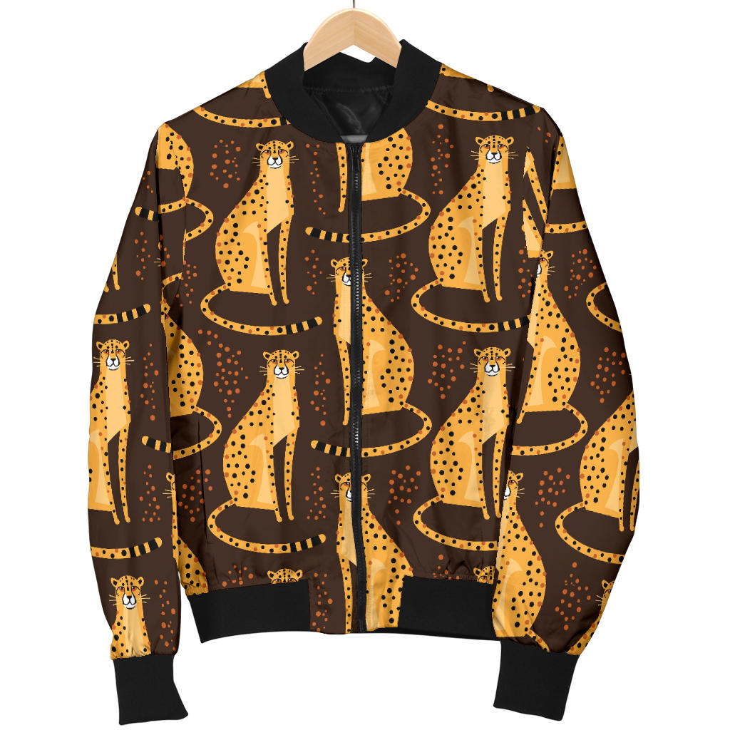 Cheetah Pattern Print Design 03 Men Bomber Jacket