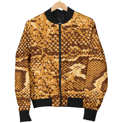 Python Brown Pattern Print Design A03 Men Bomber Jacket