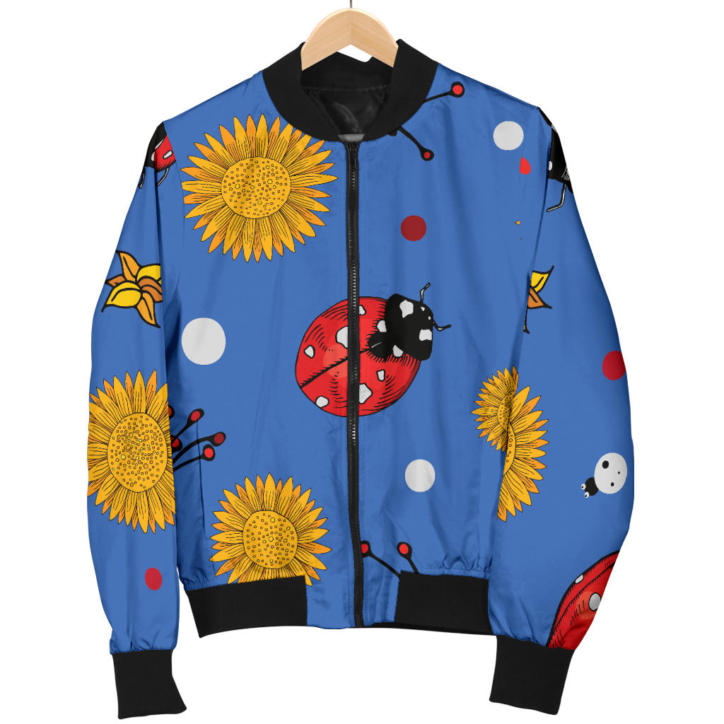 Ladybug Pattern Print Design 05 Men Bomber Jacket