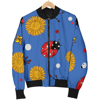 Ladybug Pattern Print Design 05 Men Bomber Jacket