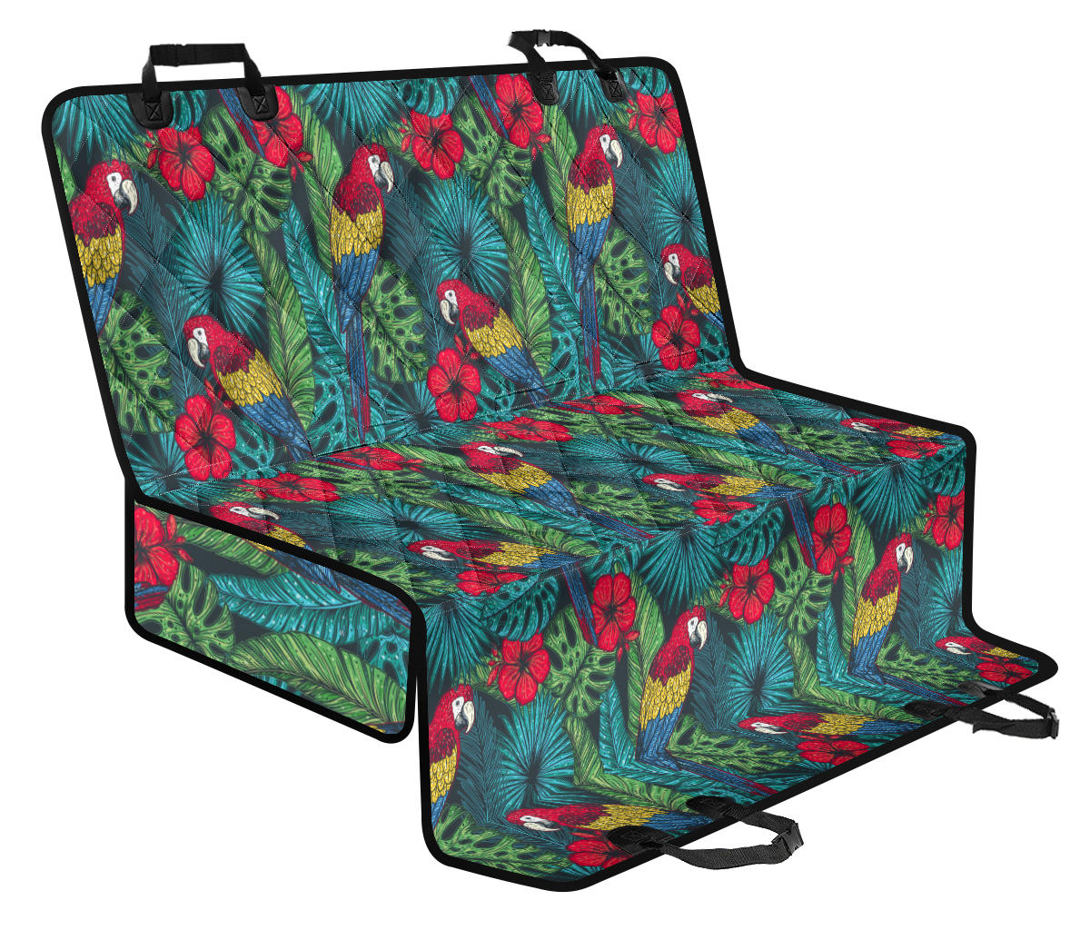 Parrot Pattern Print Design A05 Rear Dog Car Seat Cover Hammock