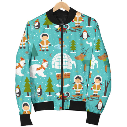 Eskimo Pattern Print Design 01 Men Bomber Jacket