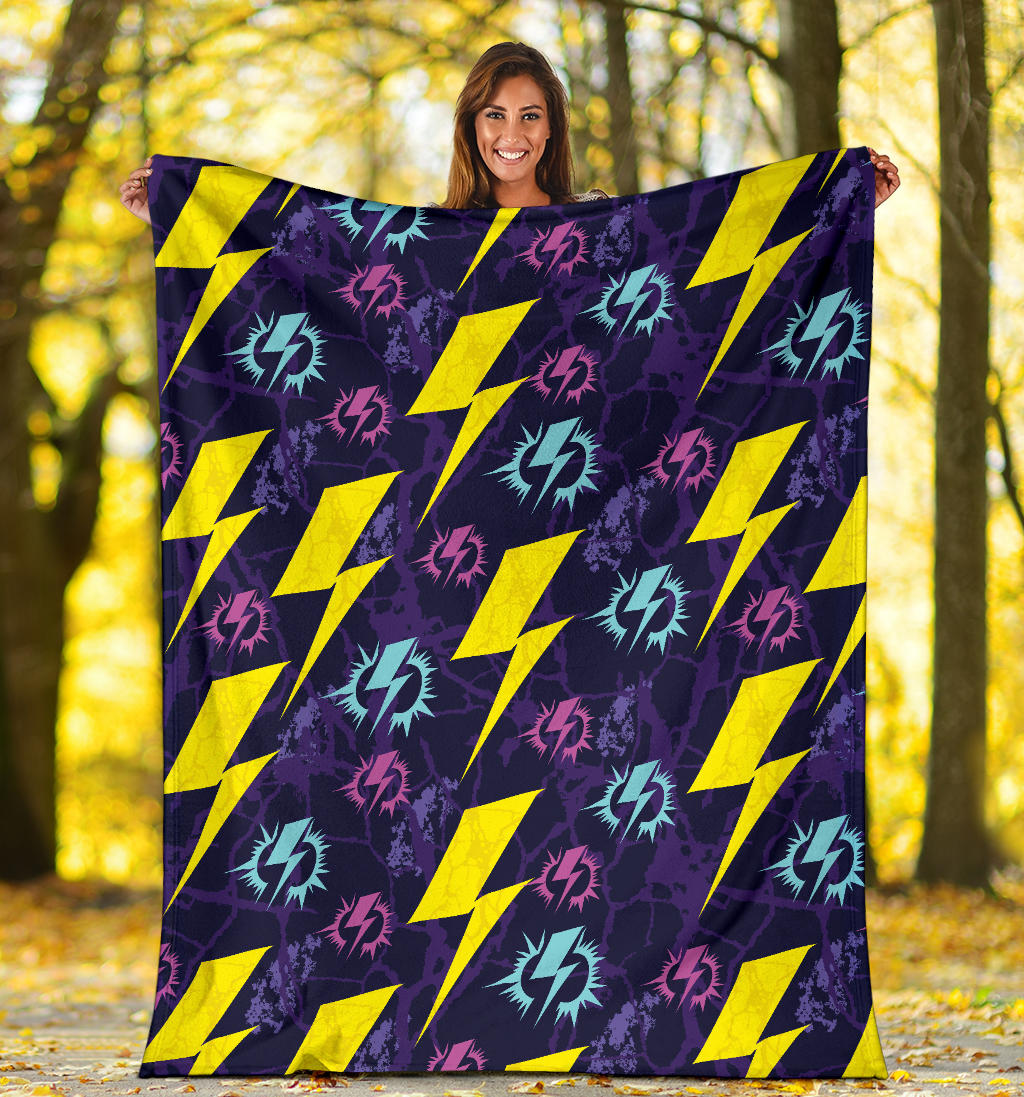 Lightning Thunder Pattern Print Design 01 Premium Blanket