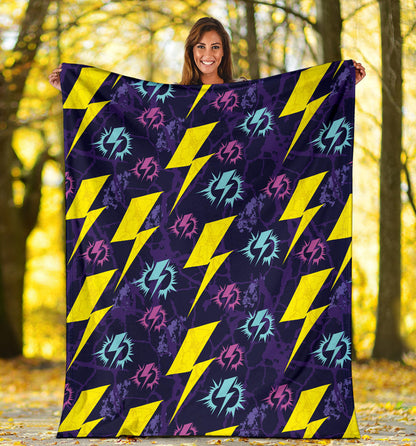 Lightning Thunder Pattern Print Design 01 Premium Blanket