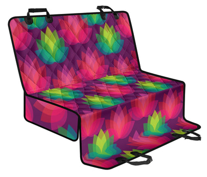 Lotus Pattern Print Design 02 Rear Dog Car Seat Cover Hammock