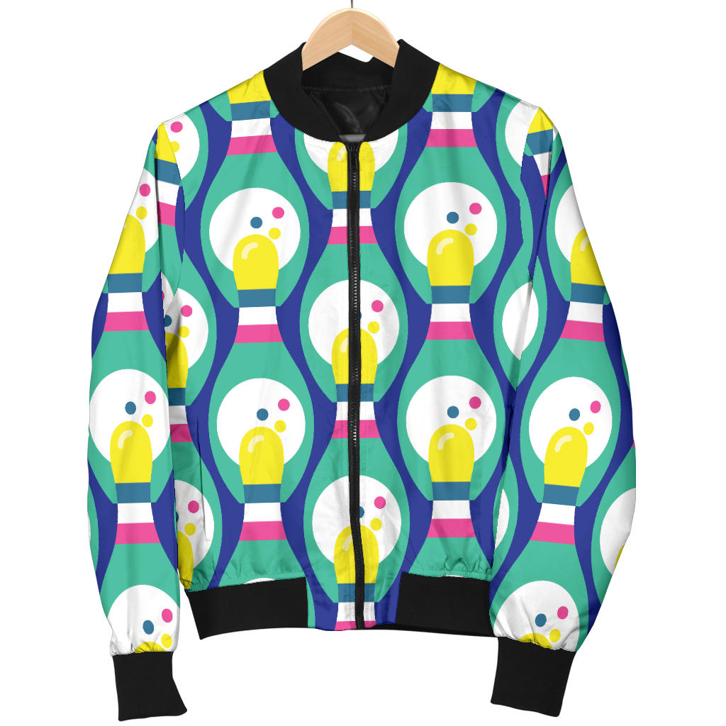 Bowling Pattern Print Design 04 Men Bomber Jacket