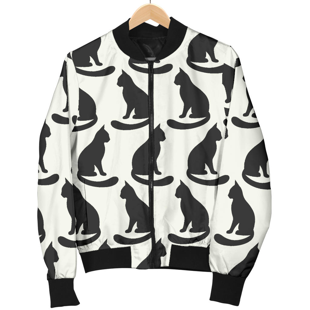 Black Cat Pattern Print Design 02 Men Bomber Jacket
