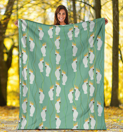 Cockatoo Pattern Print Design 01 Premium Blanket