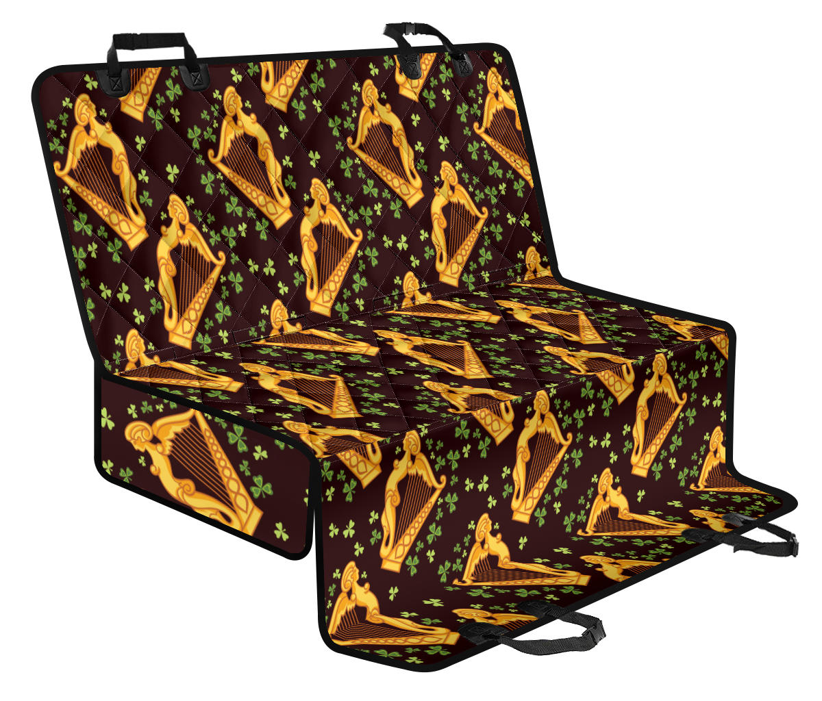 Harp Pattern Print Design 02 Rear Dog Car Seat Cover Hammock
