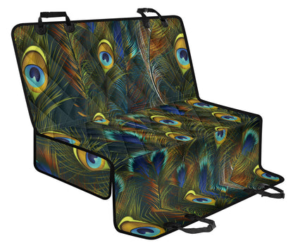 Peacock Feather Pattern Print Design A03 Rear Dog Car Seat Cover Hammock