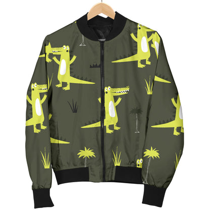 Alligator Pattern Print Design 05 Men Bomber Jacket