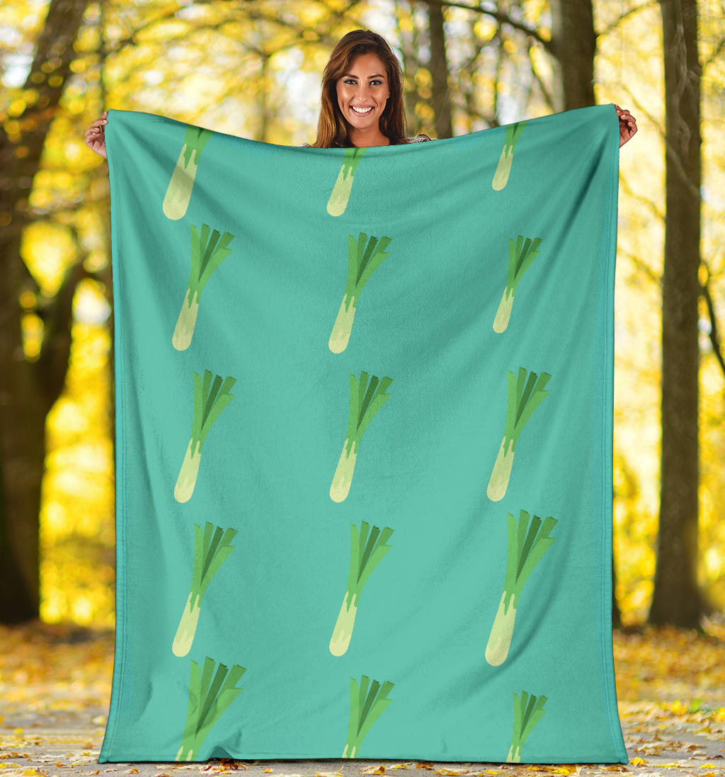 Leek Pattern Print Design 01 Premium Blanket
