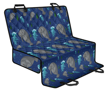 Manatee Pattern Print Design 01 Rear Dog Car Seat Cover Hammock