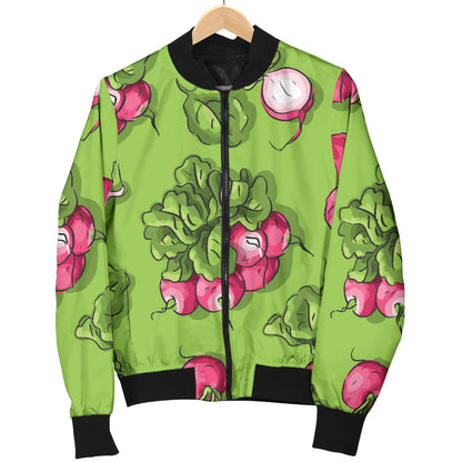 Radish Pattern Print Design A05 Men Bomber Jacket