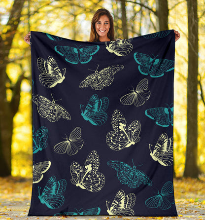 Monarch Butterfly Pattern Print Design 01 Premium Blanket