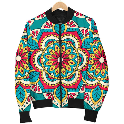 Mandala Pattern Print Design 03 Men Bomber Jacket