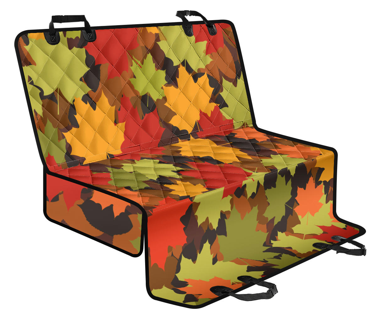 Maple Leaf Pattern Print Design 05 Rear Dog Car Seat Cover Hammock