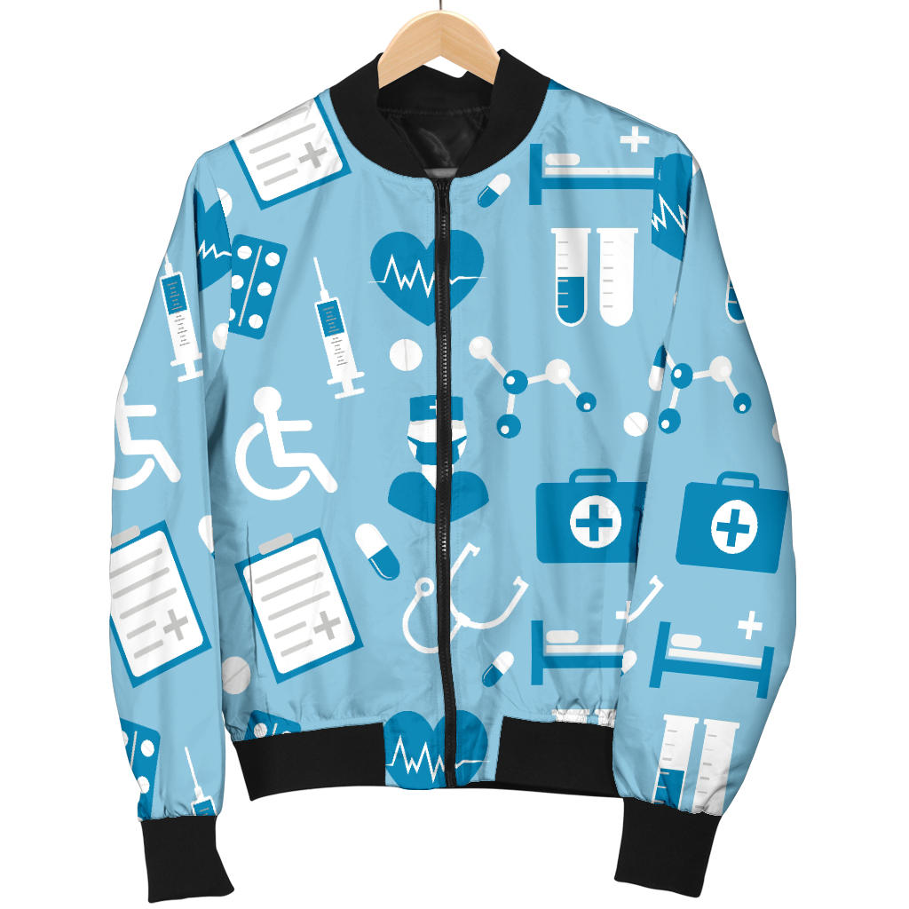 Medical Pattern Print Design 05 Men Bomber Jacket