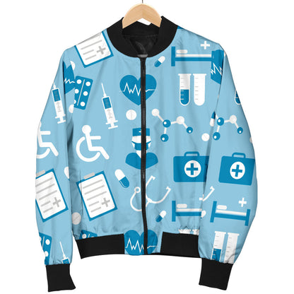 Medical Pattern Print Design 05 Men Bomber Jacket