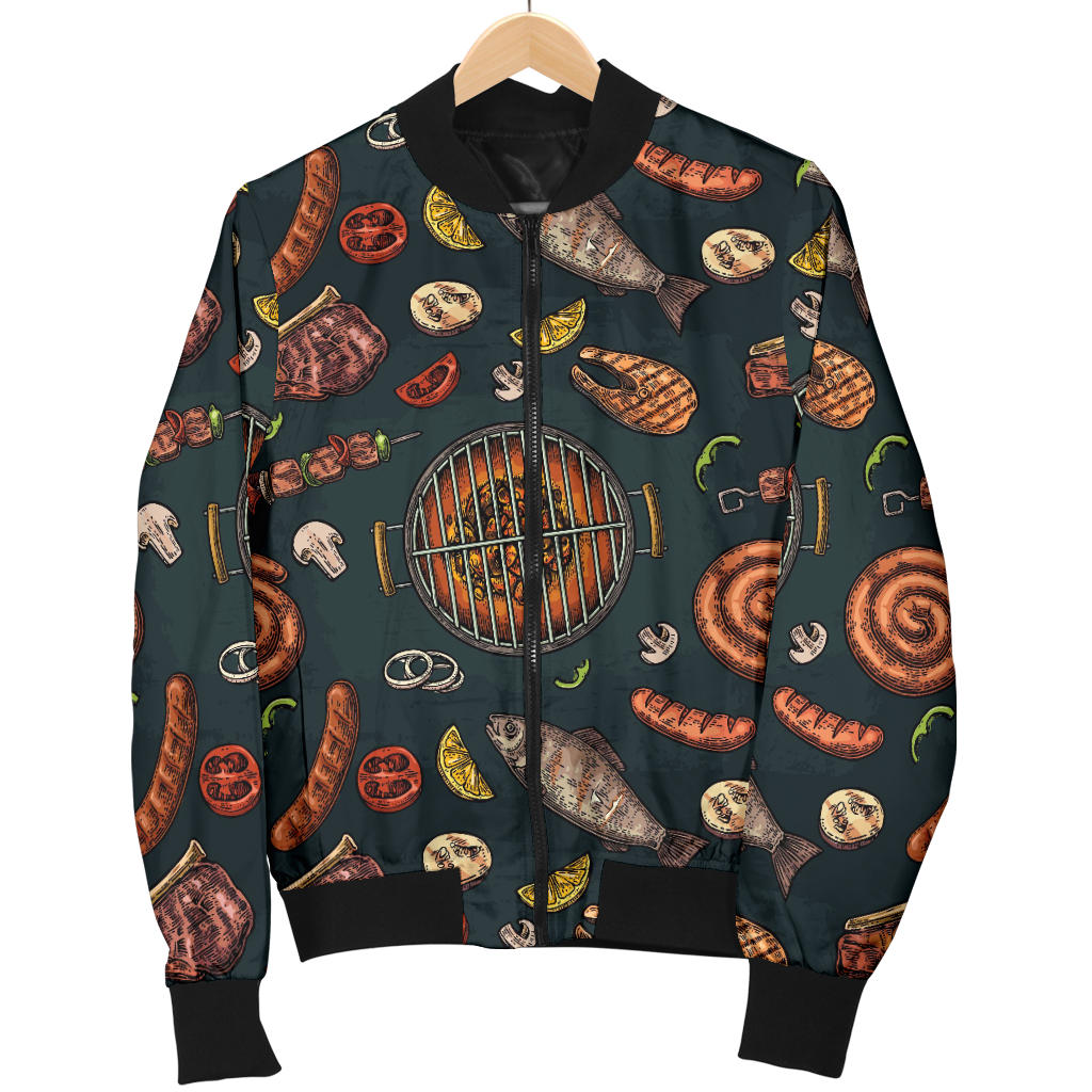 Barbecue Pattern Print Design 02 Men Bomber Jacket