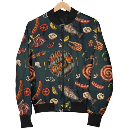 Barbecue Pattern Print Design 02 Men Bomber Jacket