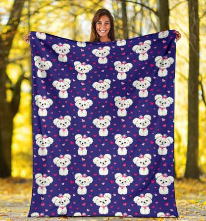 Maltese Pattern Print Design 02 Premium Blanket