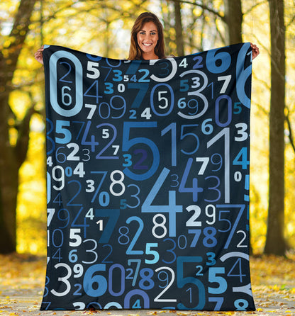 Number Pattern Print Design A02 Premium Blanket