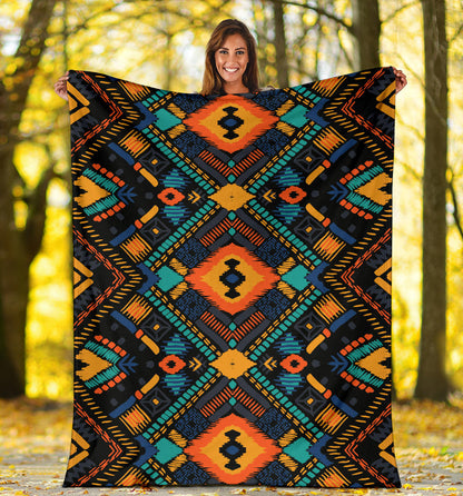Kente Pattern Print Design 04 Premium Blanket
