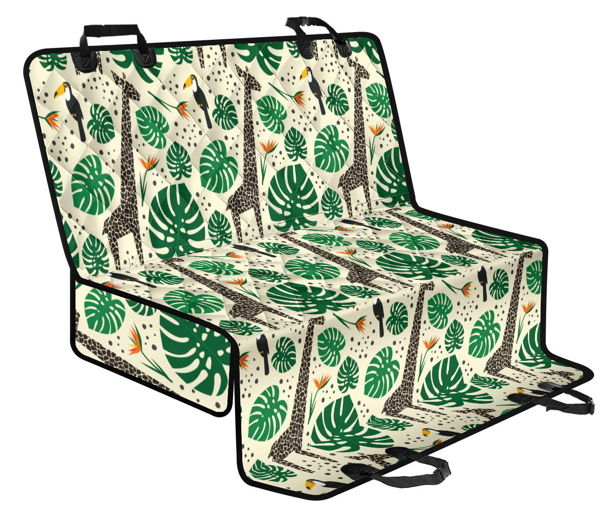 Rainforest Giraffe Pattern Print Design A02 Rear Dog Car Seat Cover Hammock
