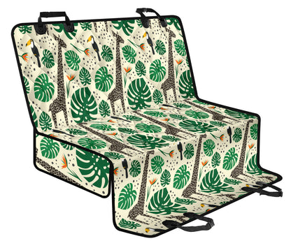 Rainforest Giraffe Pattern Print Design A02 Rear Dog Car Seat Cover Hammock