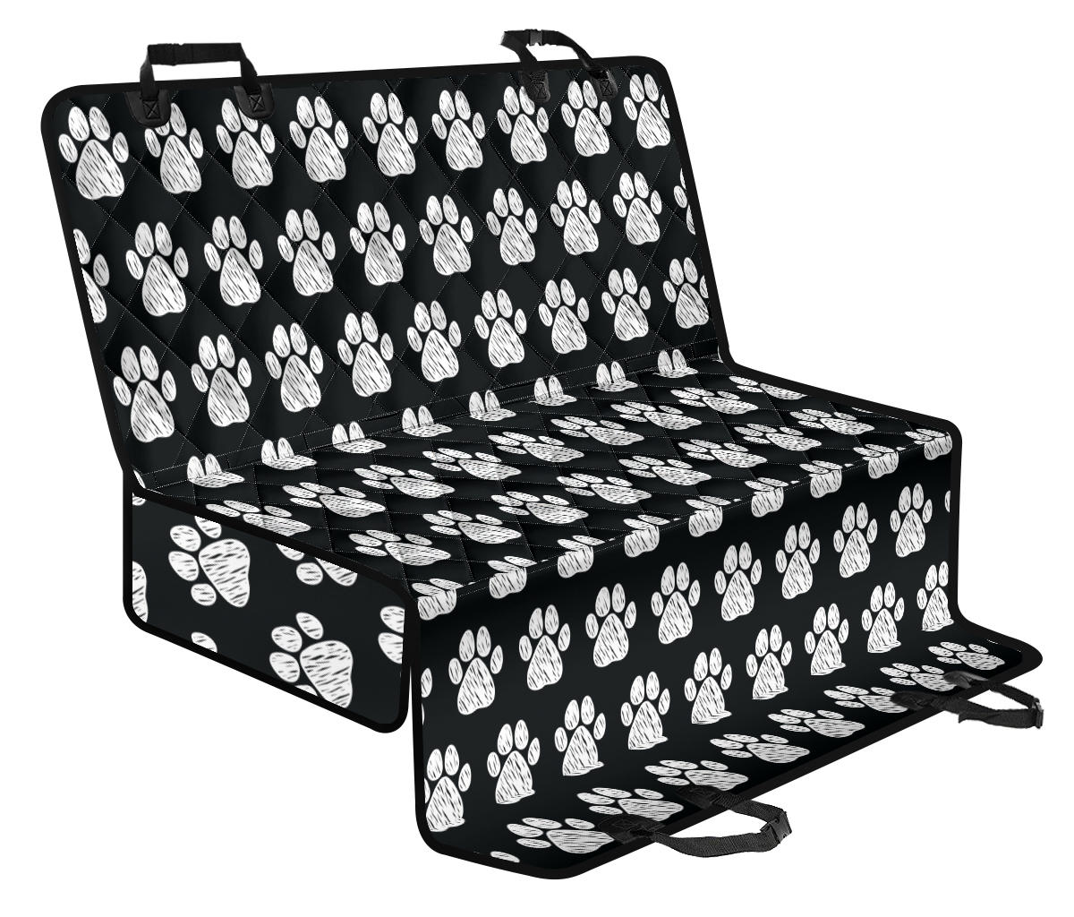 Paw Pattern Print Design A02 Rear Dog Car Seat Cover Hammock