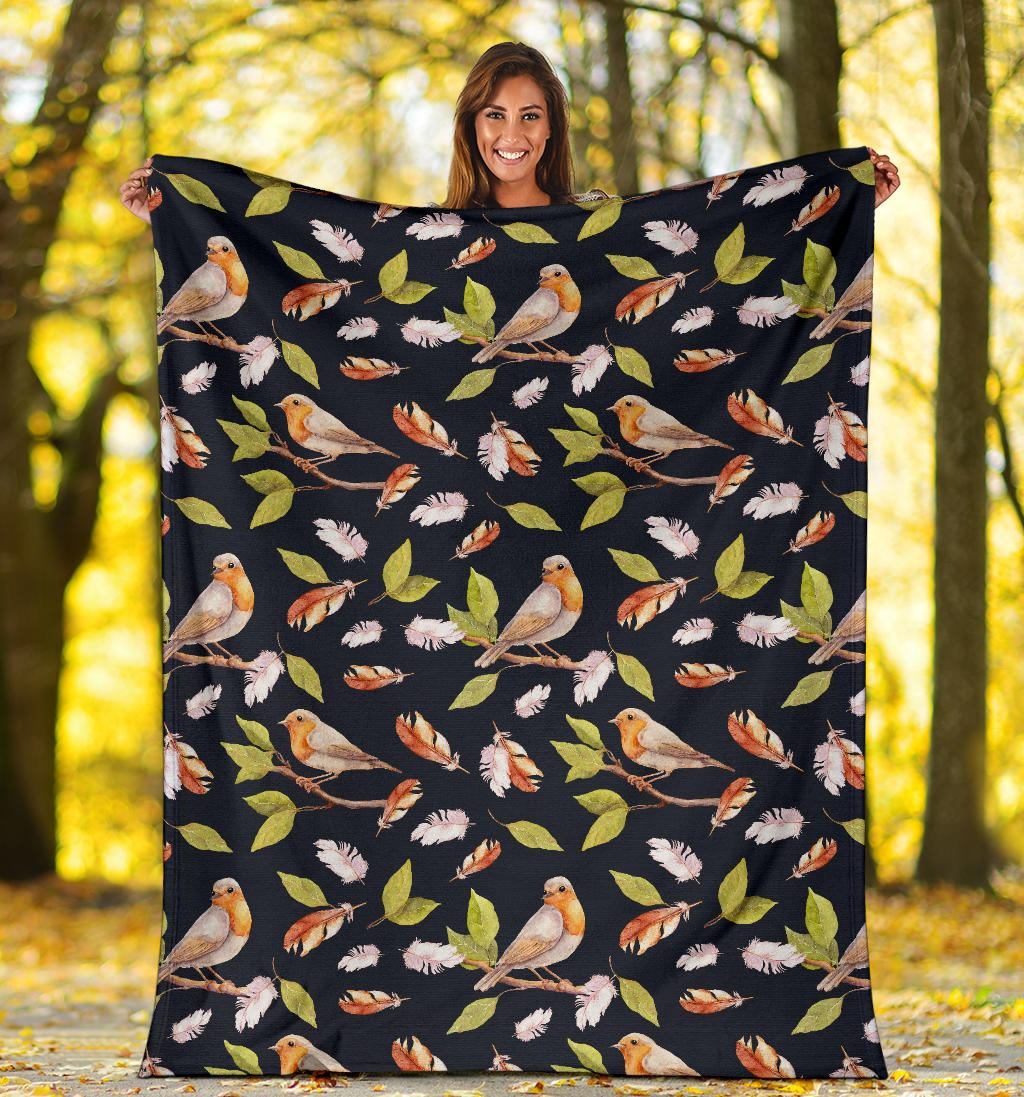 Birds Pattern Print Design 02 Premium Blanket
