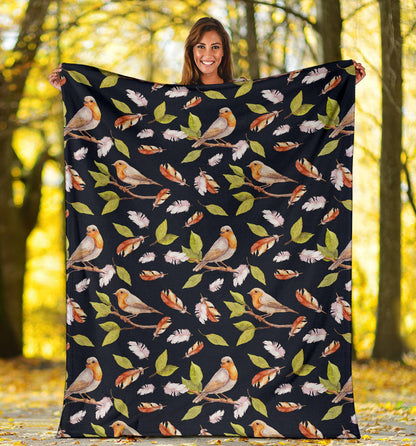 Birds Pattern Print Design 02 Premium Blanket