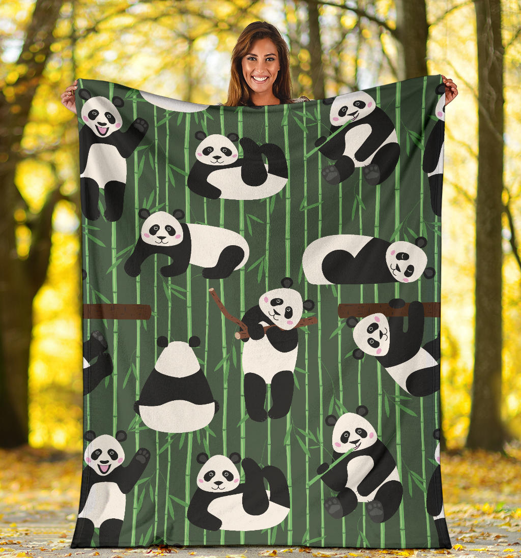 Panda Pattern Print Design A04 Premium Blanket