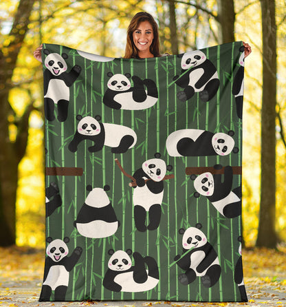 Panda Pattern Print Design A04 Premium Blanket