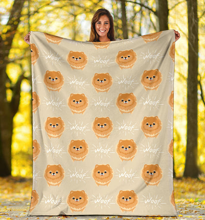 Pomeranians Pattern Print Design A04 Premium Blanket