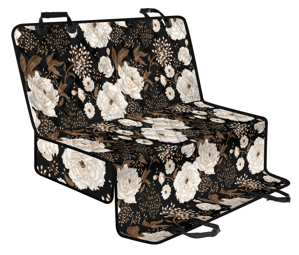 Peony Pattern Print Design A02 Rear Dog Car Seat Cover Hammock
