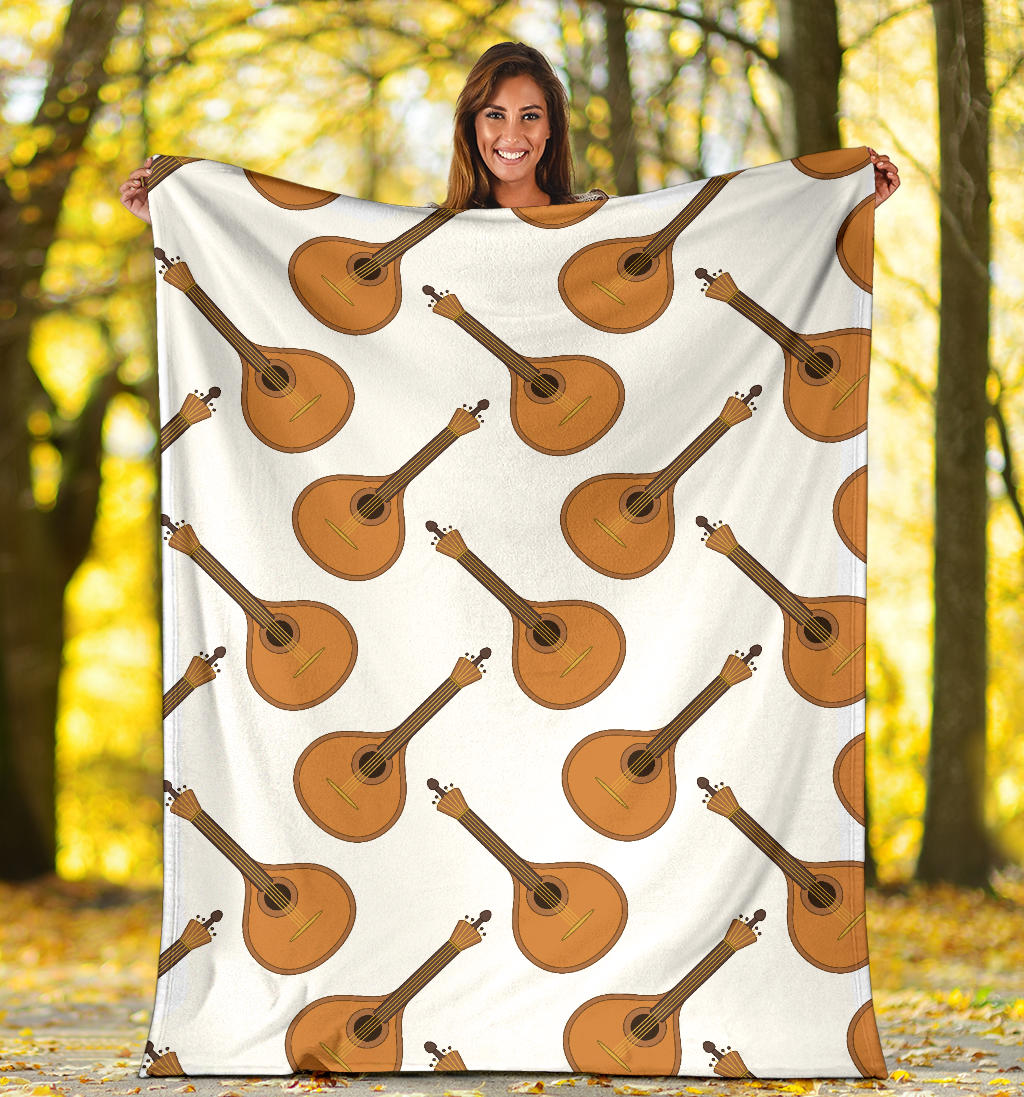 Mandolin Pattern Print Design 01 Premium Blanket