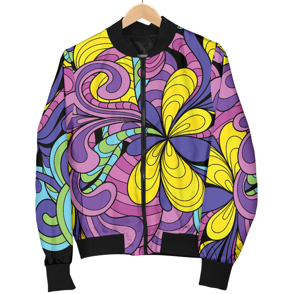 Psychedelic Pattern Print Design A04 Men Bomber Jacket