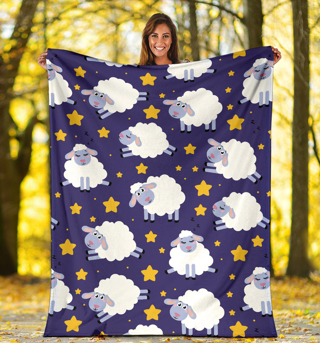 Sheep Pattern Print Design 03 Premium Blanket