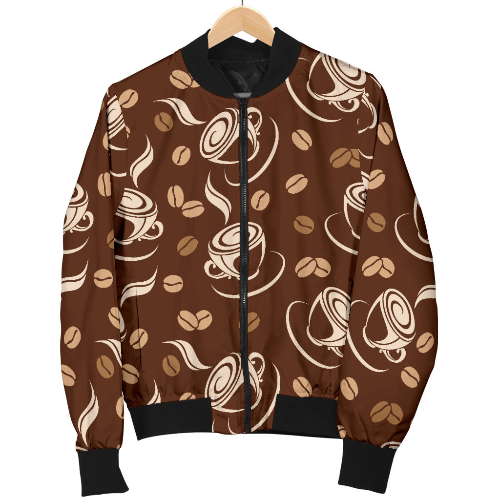 Coffee Pattern Print Design 03 Men Bomber Jacket