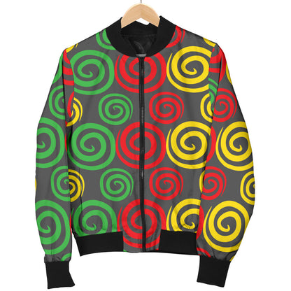 Rastafarian Pattern Print Design A05 Men Bomber Jacket