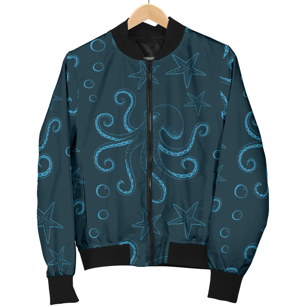 Octopus Pattern Print Design A05 Men Bomber Jacket
