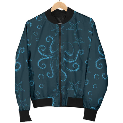 Octopus Pattern Print Design A05 Men Bomber Jacket