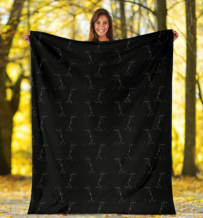 Black Cat Pattern Print Design 03 Premium Blanket