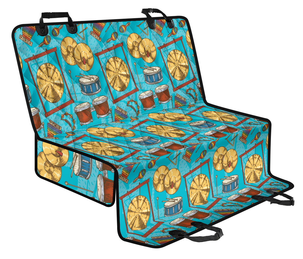 Percussion Pattern Print Design 03 Rear Dog Car Seat Cover Hammock