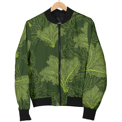 Kale Pattern Print Design 01 Men Bomber Jacket