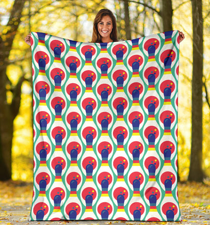Bowling Pattern Print Design 05 Premium Blanket
