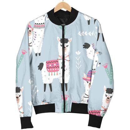Llama Pattern Print Design 04 Men Bomber Jacket