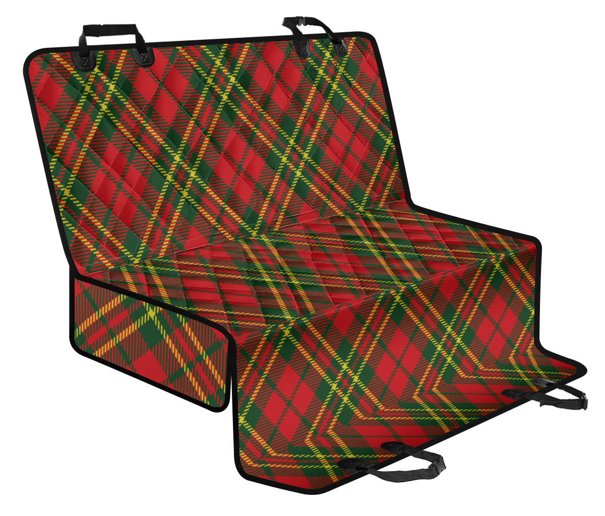 Plaid Holiday Pattern Print Design A01 Rear Dog Car Seat Cover Hammock